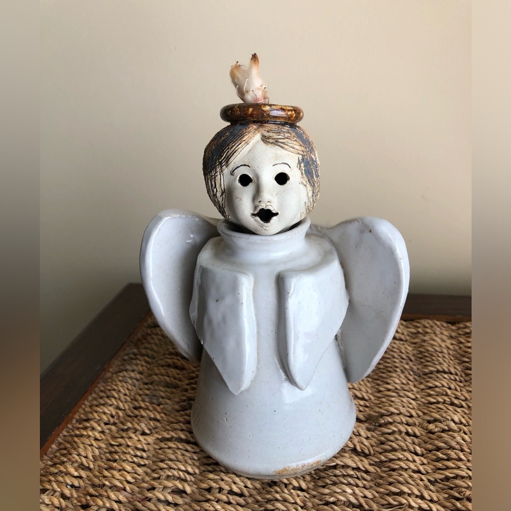Handmade ceramic Angel oil lamp Rita Ward from Pottery House at Terra Ozarks